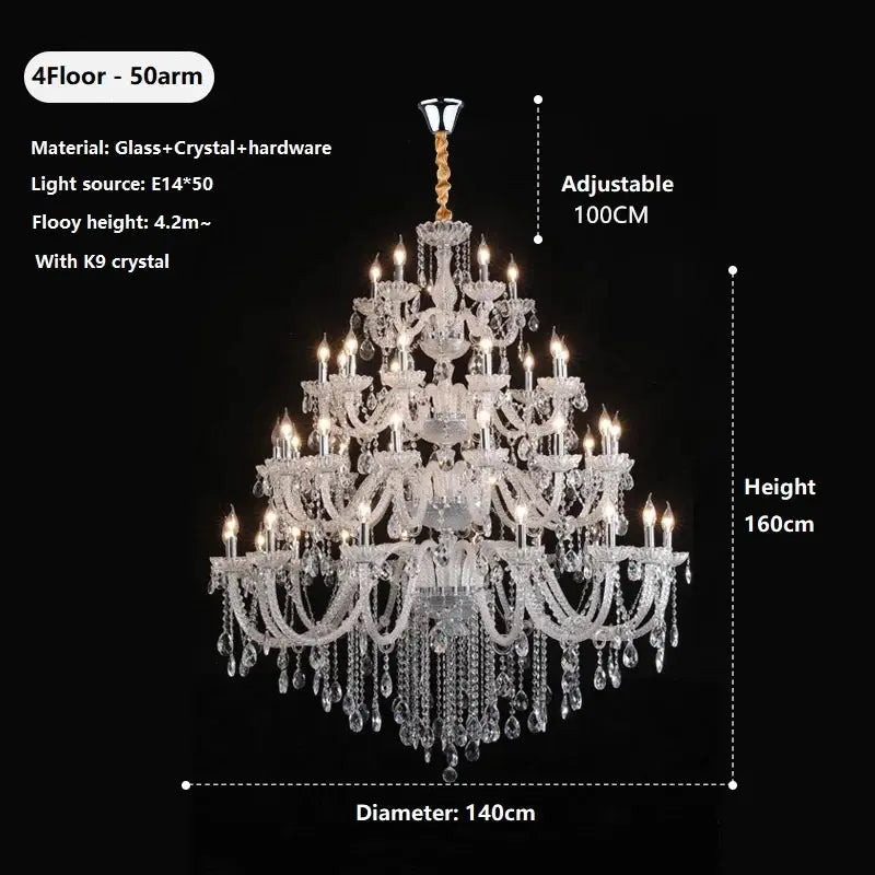 Villa Foyer Extra Large Crystal Chandelier — alternate product view 6