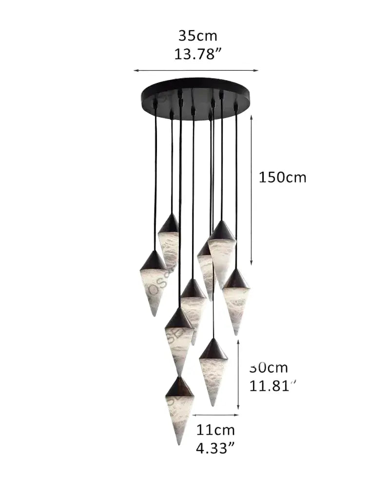 Modern Alabaster Cone Cluster Chandelier — alternate product view 22