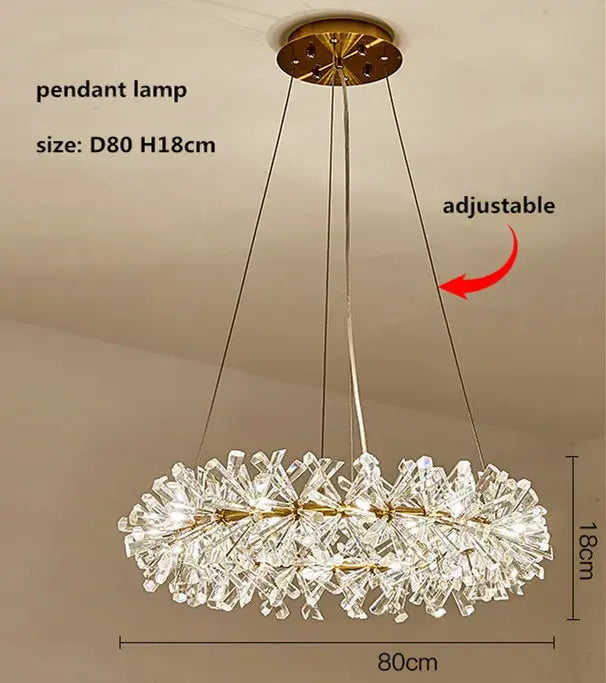 Modern Crystal Flower Pendant Chandelier — alternate product view 11