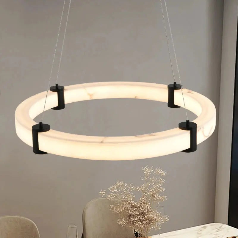 Luxury Ring Alabaster Pendant Chandelier — product view