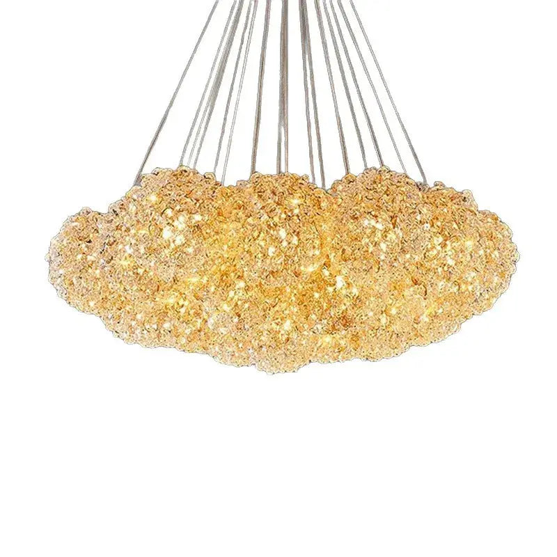Modern Crystal Chandelier | Gold Cluster Ceiling Light — alternate product view 1