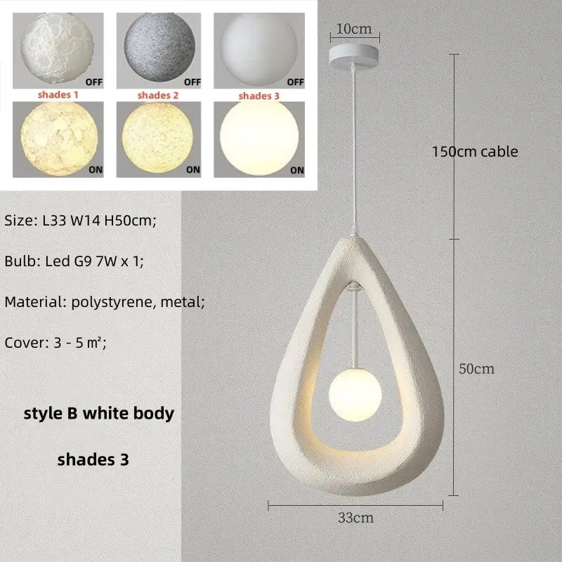 Long Wabi Sabi Dining Room Unique LED Lights — alternate product view 13