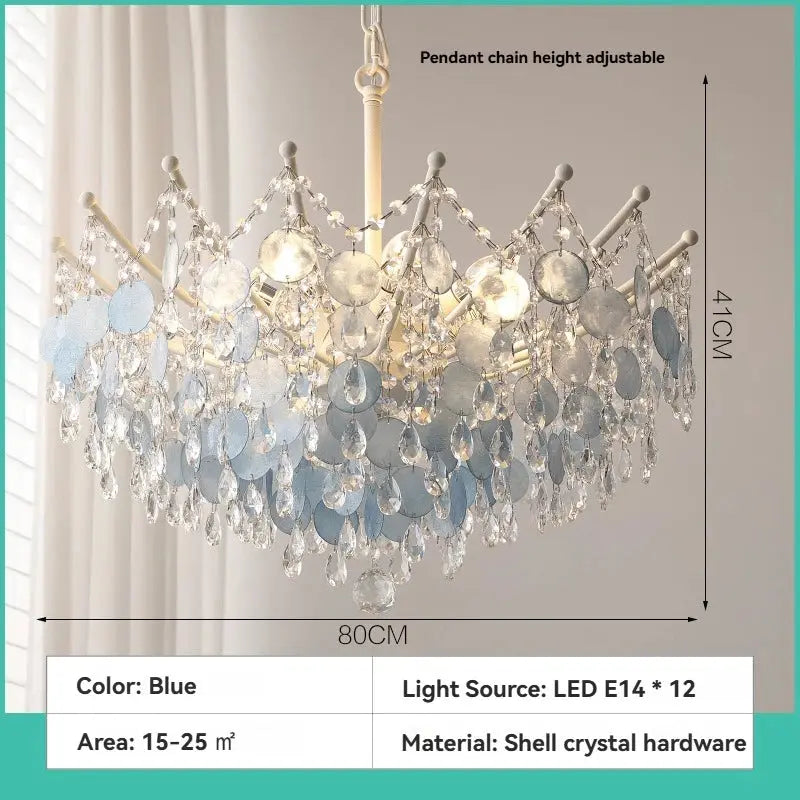 French Vintage Blue Crystal Lamp — alternate product view 7