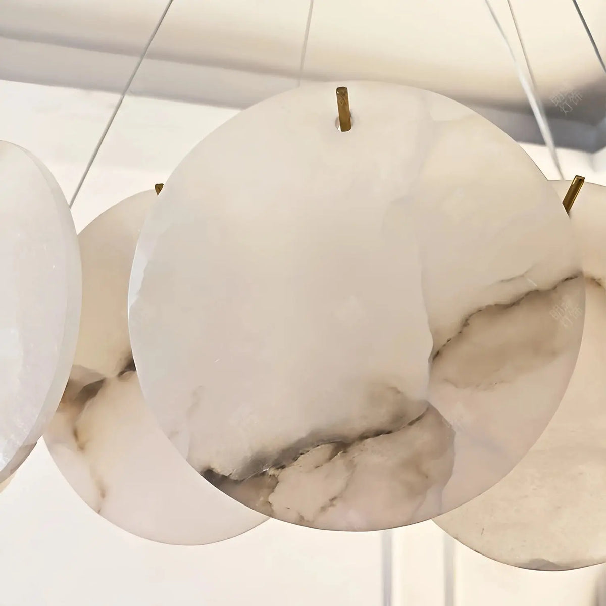 Modern White Marble Alabaster Round Lamp — alternate product view 5