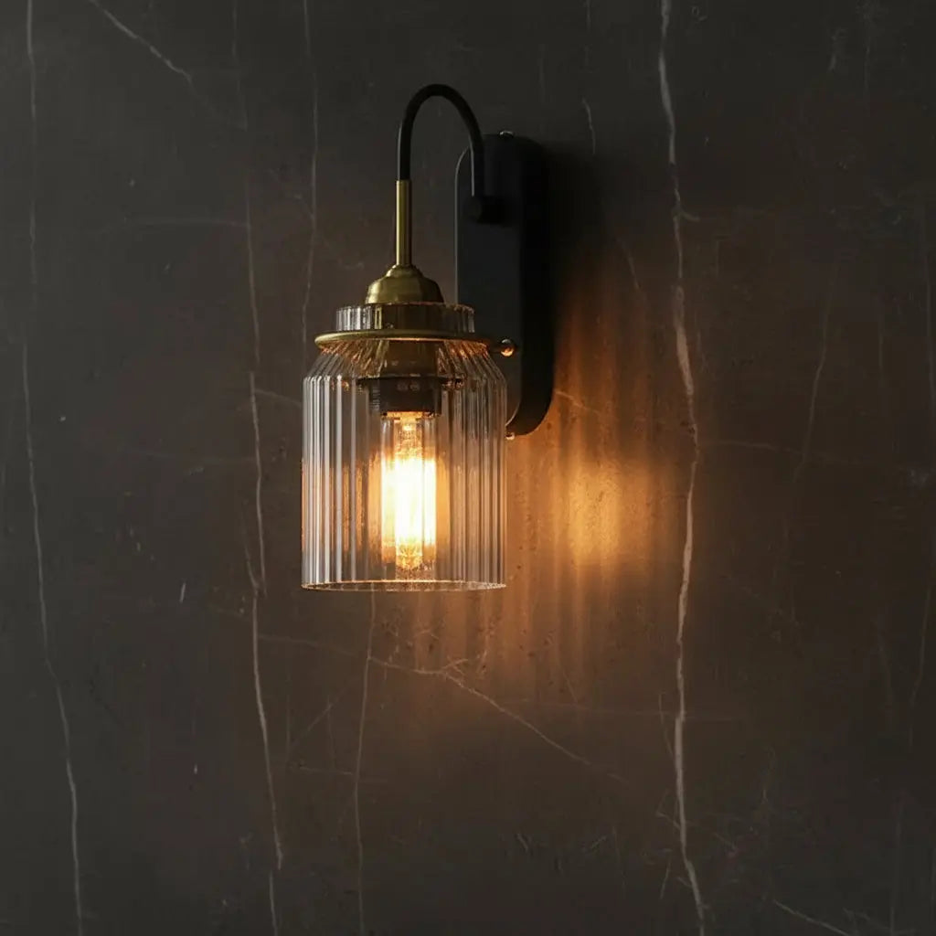 Retro Industrial Style Bedroom Glass Wall Lamp — product view
