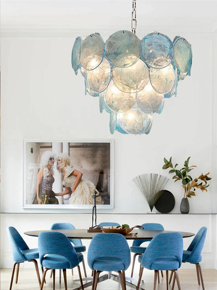 Azura Vintage Glass and Metal chandelier, product gallery image 4 of 13