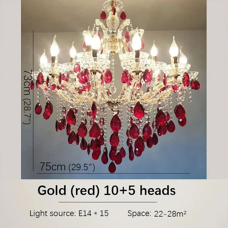 Red Luxury Crystal Chandelier — alternate product view 16
