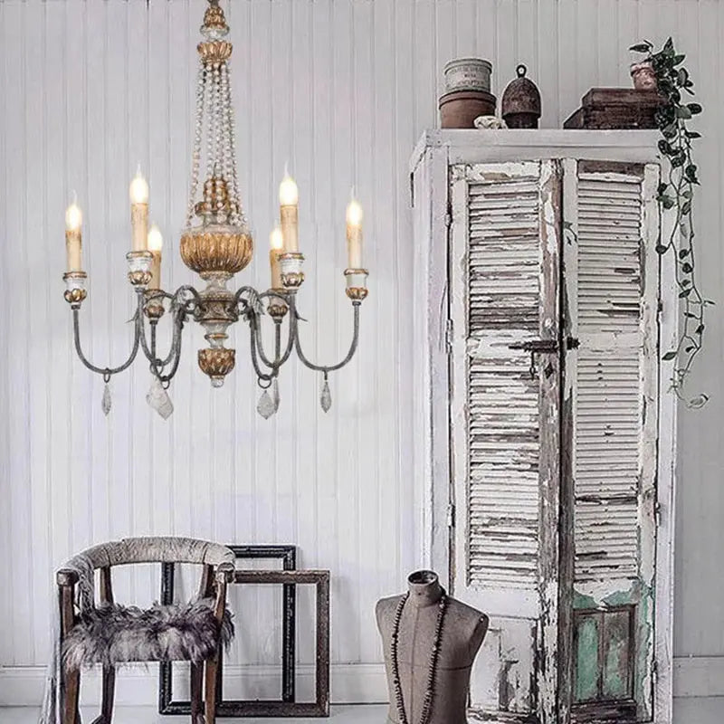 Wooden Farmhouse Chandelier — alternate product view 2