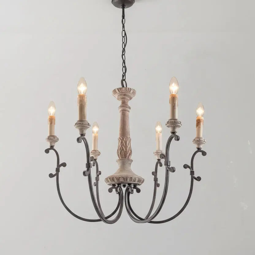 Entryway Retro Wooden Chandelier — alternate product view 2