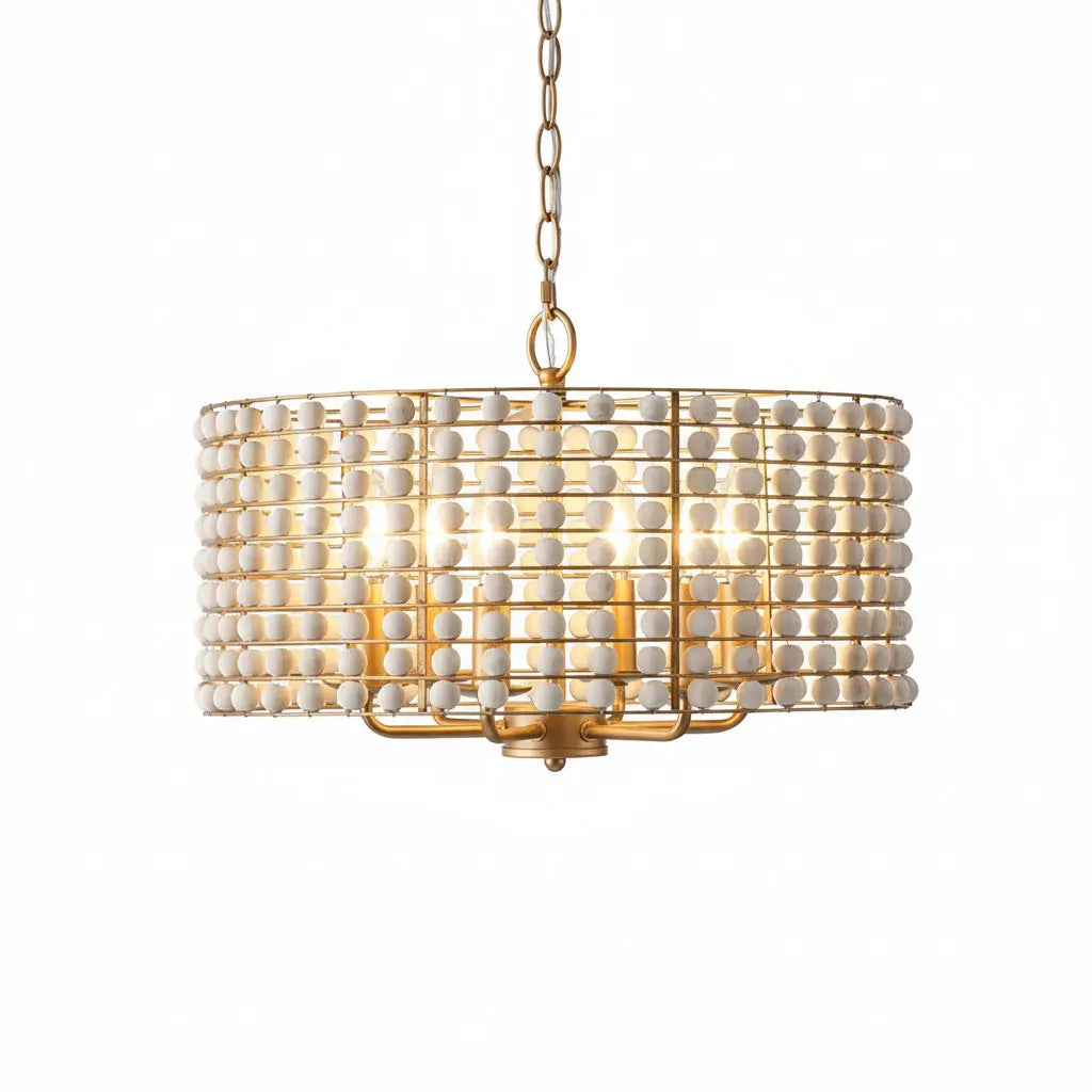 Boho Wood Farmhouse Chandelier — alternate product view 1