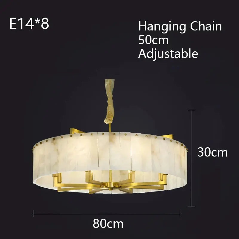 New Round Natural Marble Chandeliers — alternate product view 3