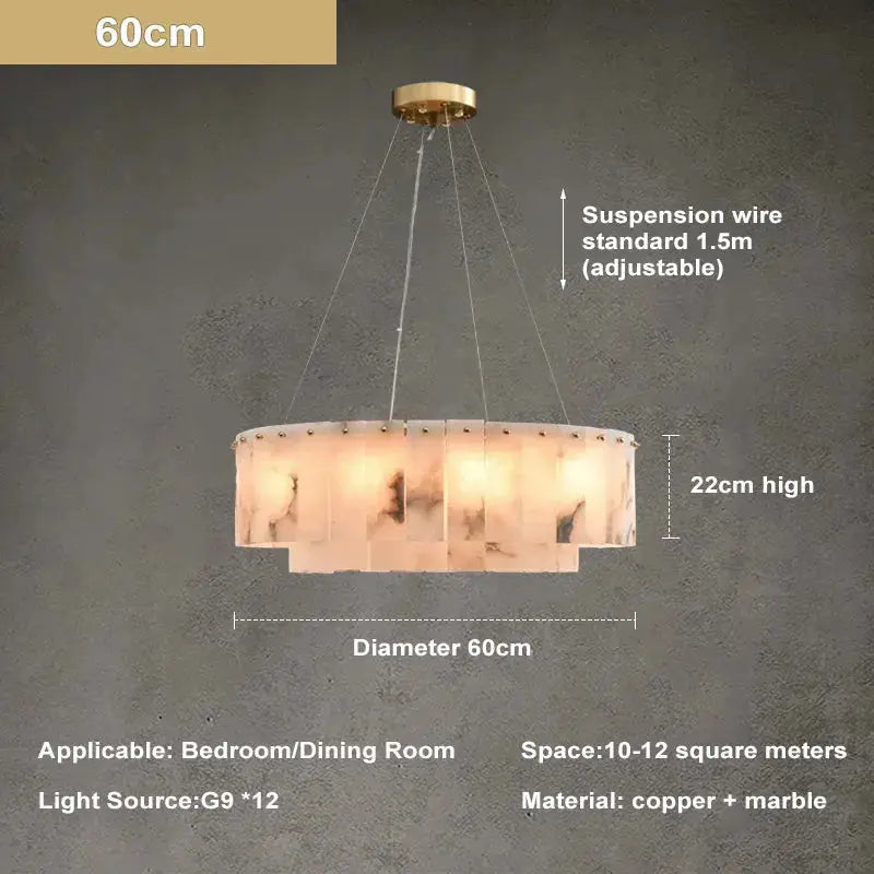 Luxury Nordic Natural Marble Chandelier — alternate product view 10