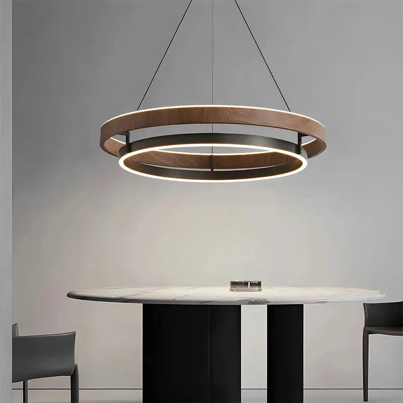 Designer Modern Wood Grain Pendant Light — product view