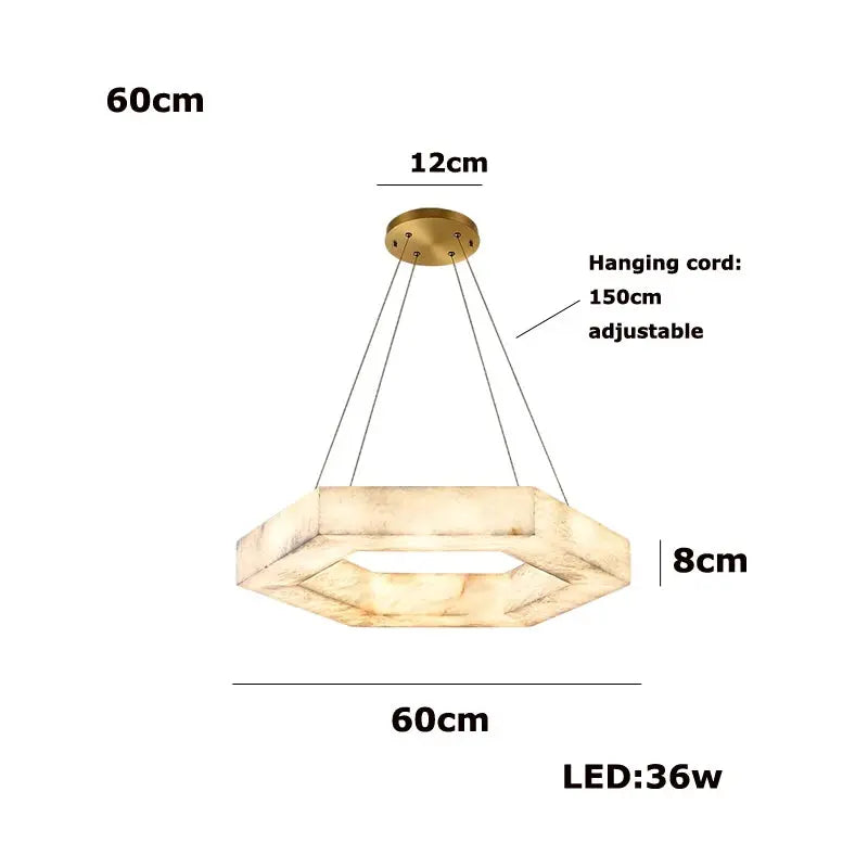 Hexagonal Alabaster Round Chandelier — alternate product view 14