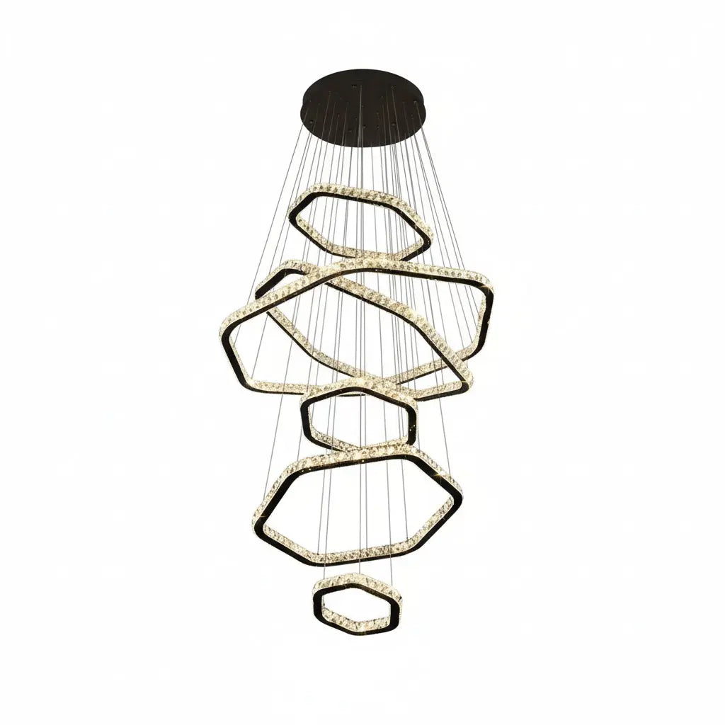 Modern Home Decoration Stair Crystal Chandelier — alternate product view 1