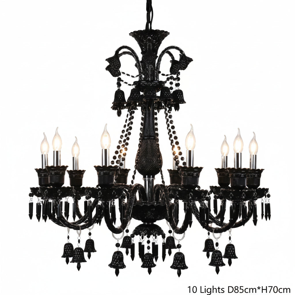 Villa Hotel Luxury Black Crystal Chandelier — alternate product view 11