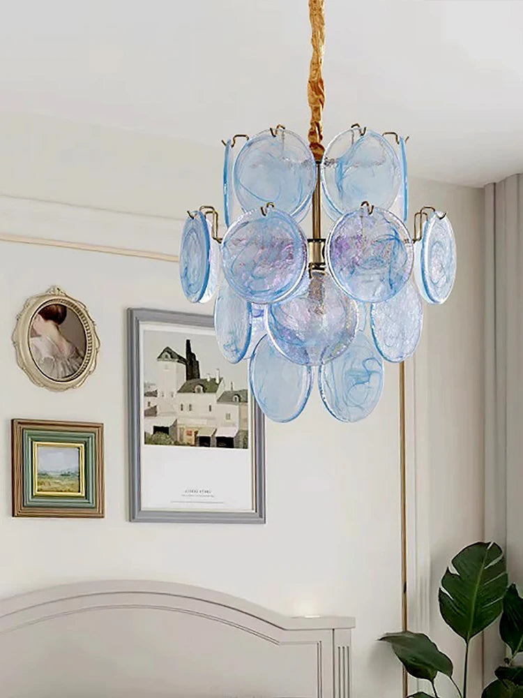 Azura Vintage Glass and Metal chandelier, product gallery image 5 of 13