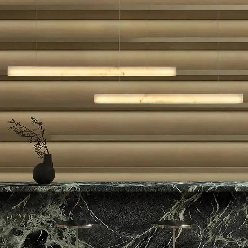 Natural Marble Alabaster Linear Chandelier — alternate product view 3