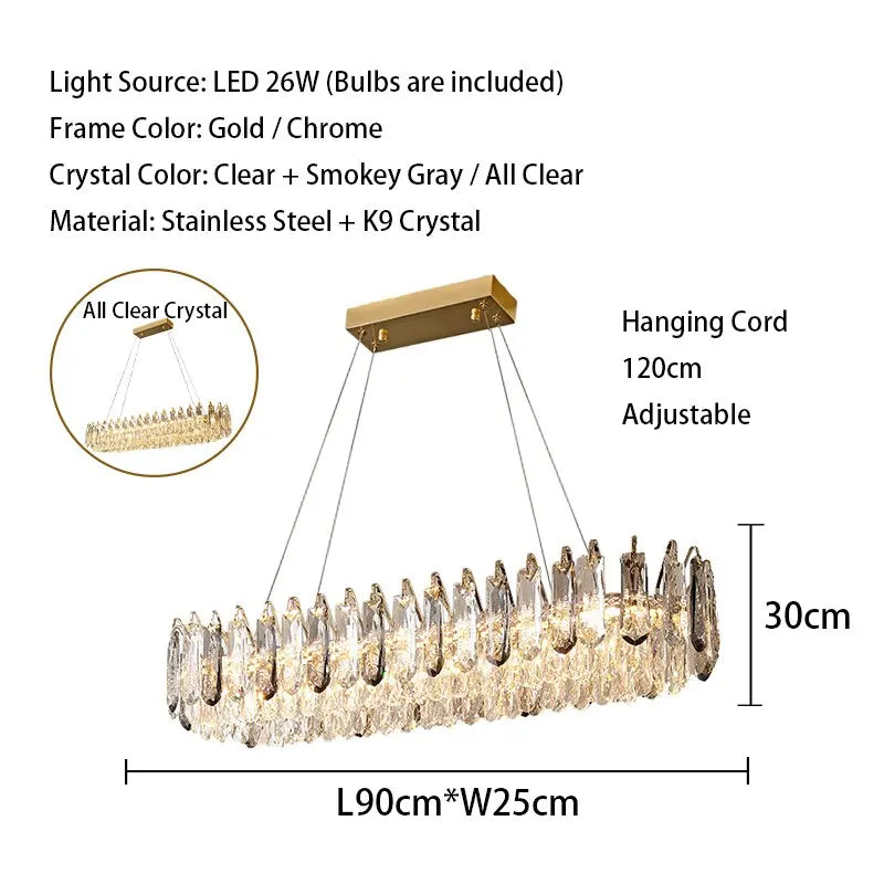 Crystal Modern Design Straight Chandelier — alternate product view 5