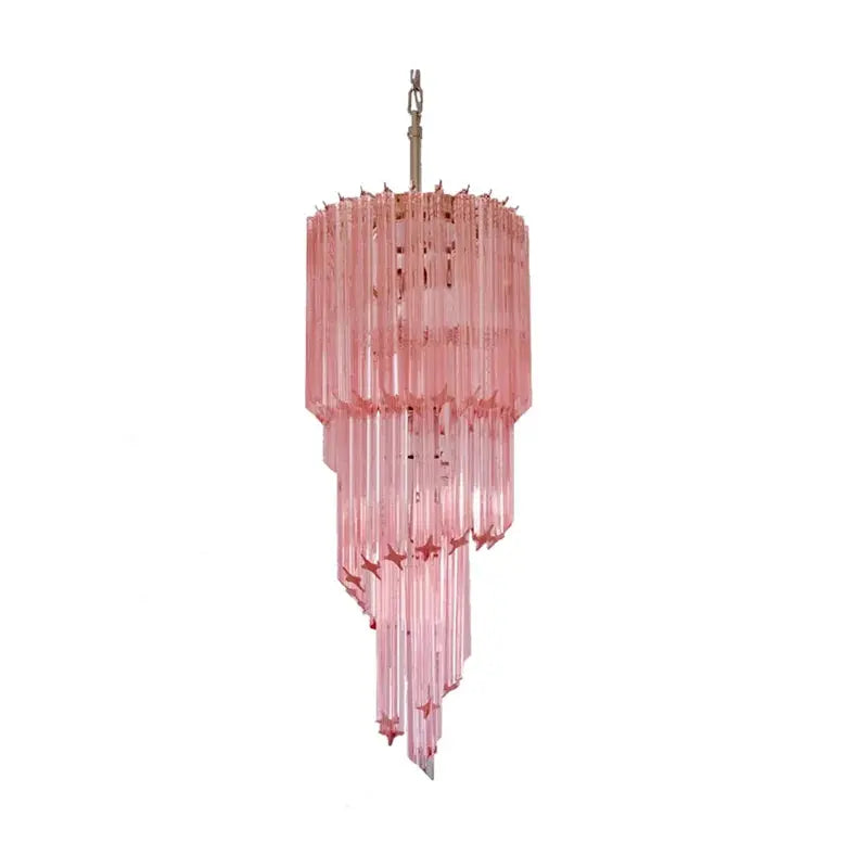 Varenza Modern Luxury Pink Glass Chandelier — alternate product view 1