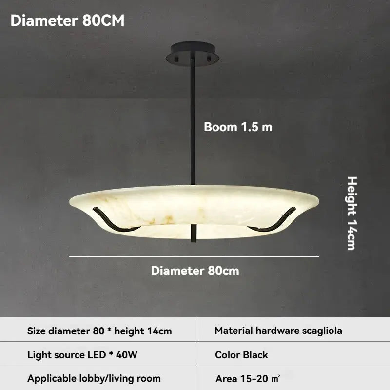American Retro Alabaster Ring Chandelier — alternate product view 6