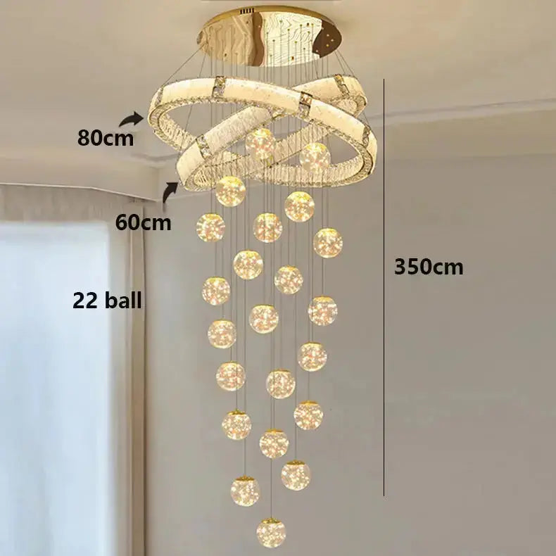 Modern Home Decor Led Staircase Chandeliers — alternate product view 8
