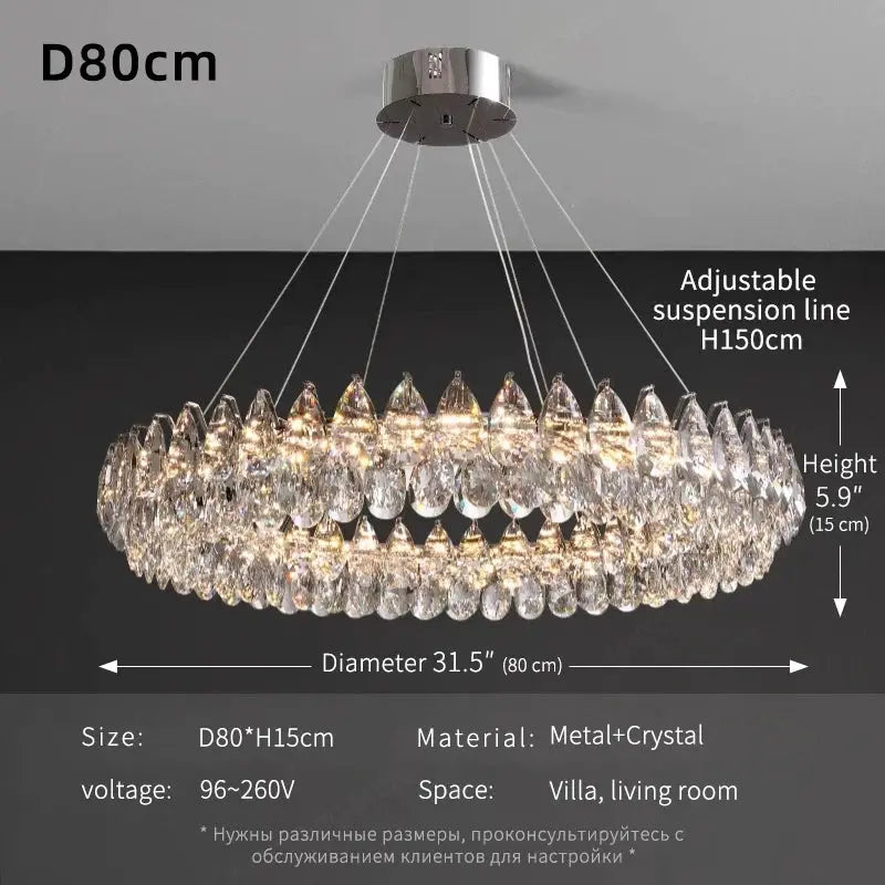 Luxury Crystal Bedroom Chandelier — alternate product view 8