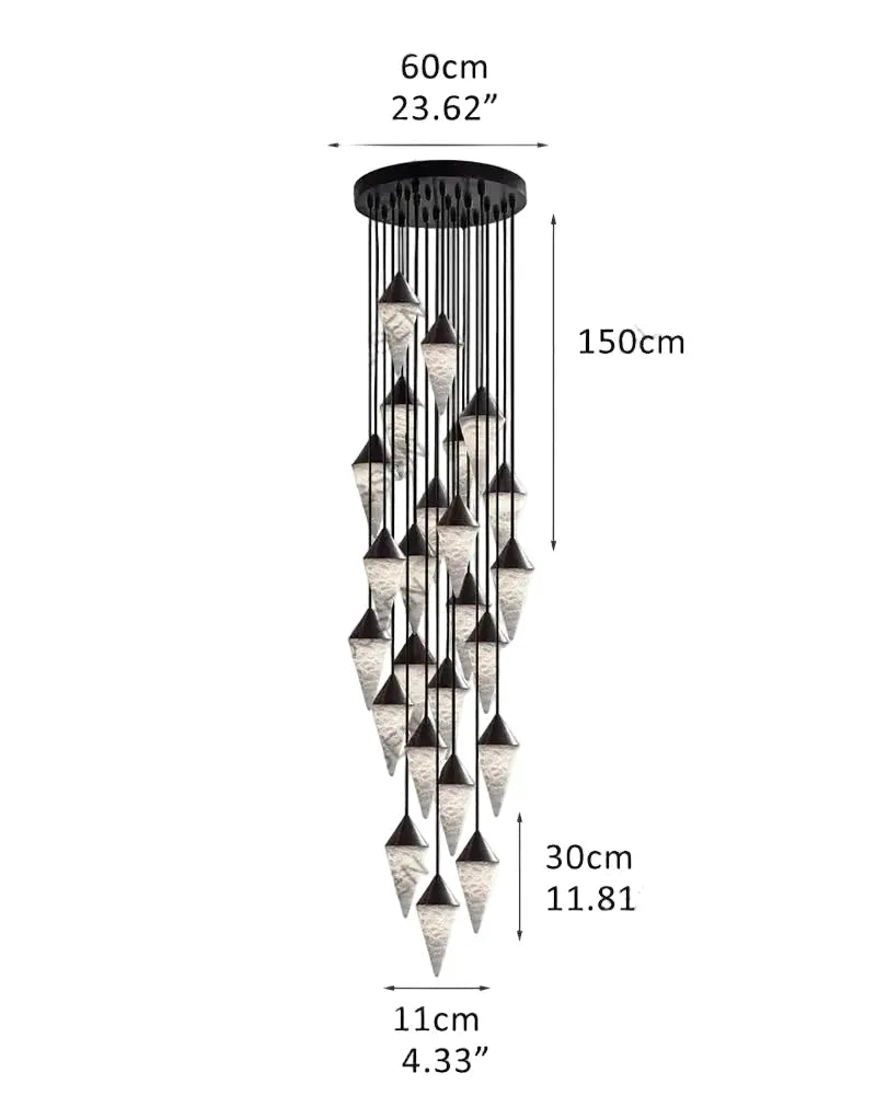 Modern Alabaster Cone Cluster Chandelier — alternate product view 13