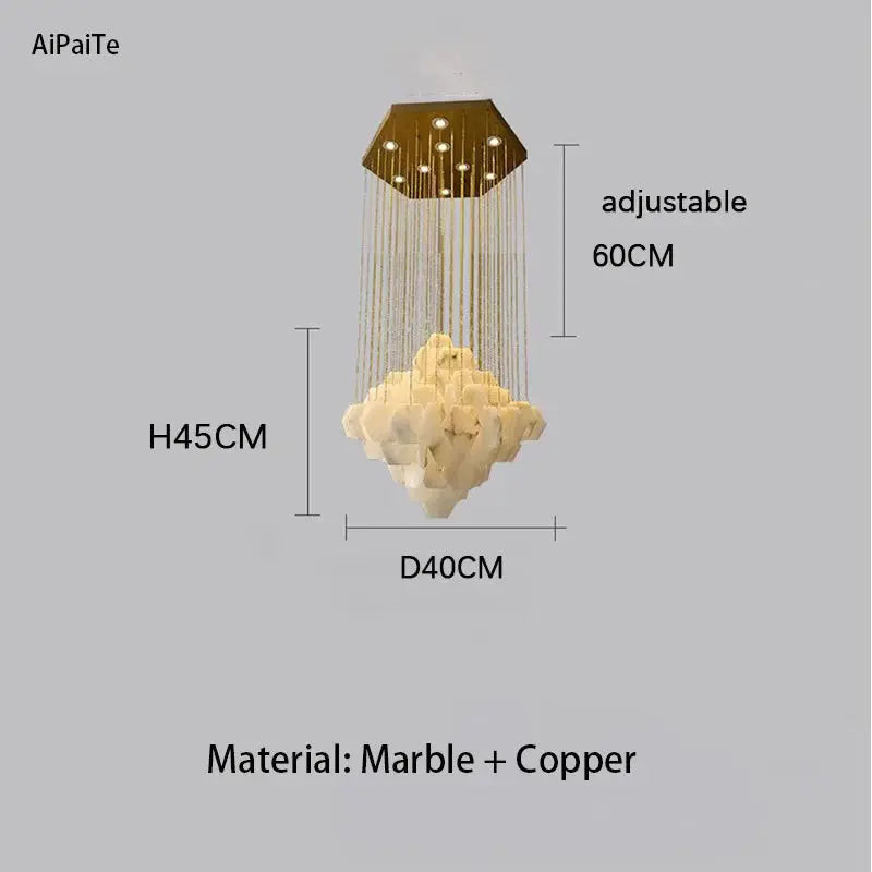 Snowflake Marble Nordic Chandelier — alternate product view 9