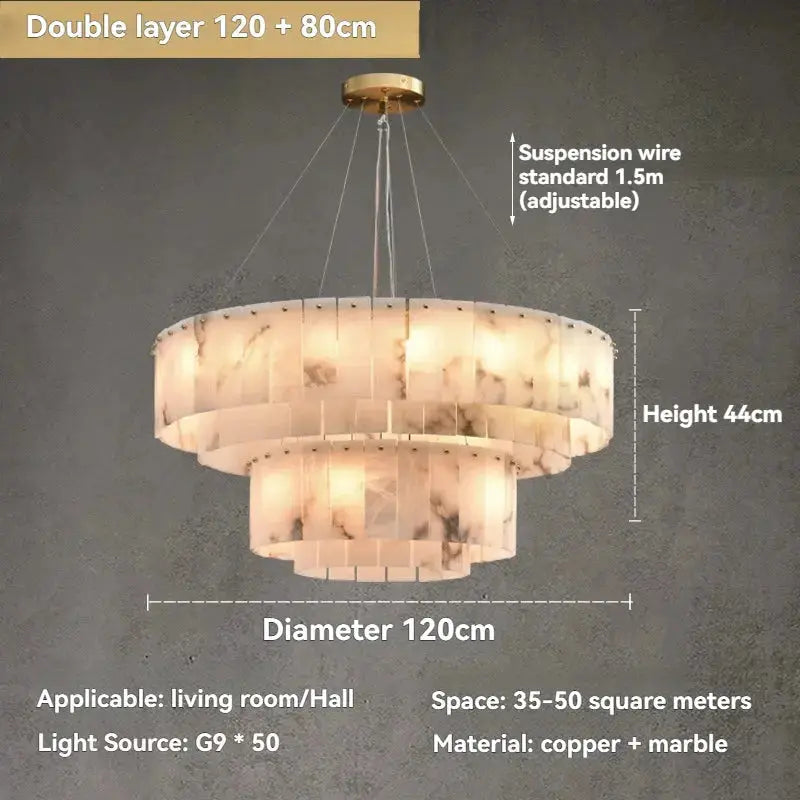 Luxury Nordic Natural Marble Chandelier — alternate product view 13