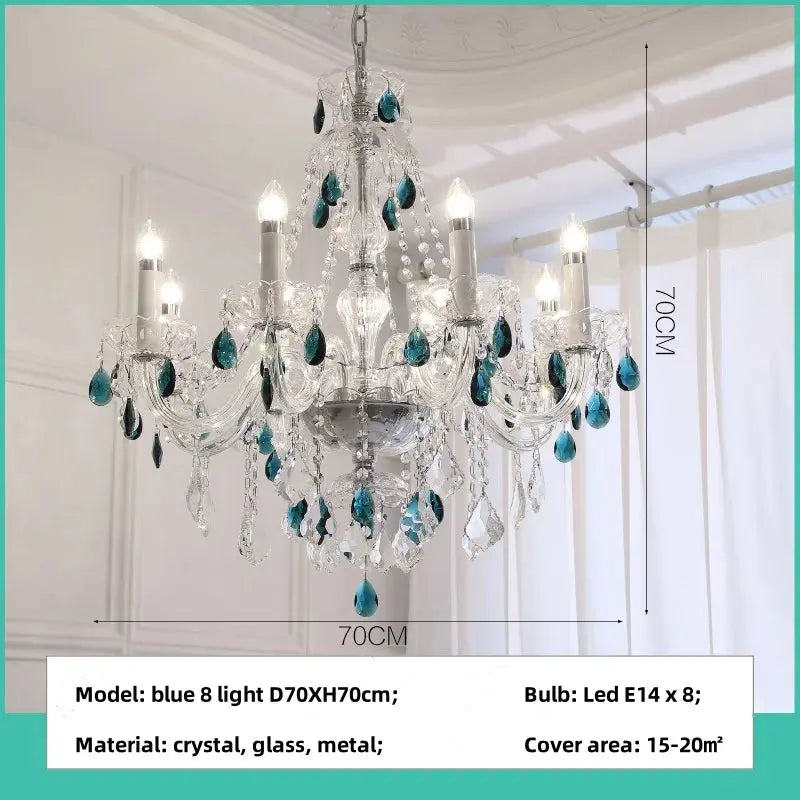 French Blue Crystal Chandelier — alternate product view 9