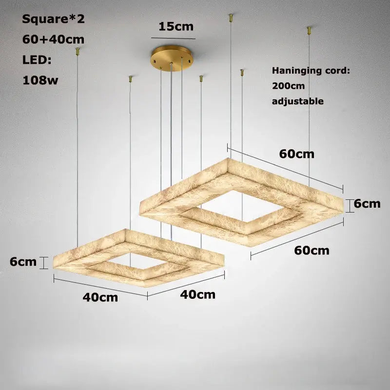 Luxury Marble Lighting Square Chandeliers — alternate product view 18