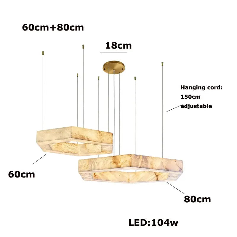 Hexagonal Alabaster Round Chandelier — alternate product view 9
