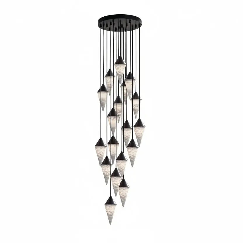 Modern Alabaster Cone Cluster Chandelier — alternate product view 18