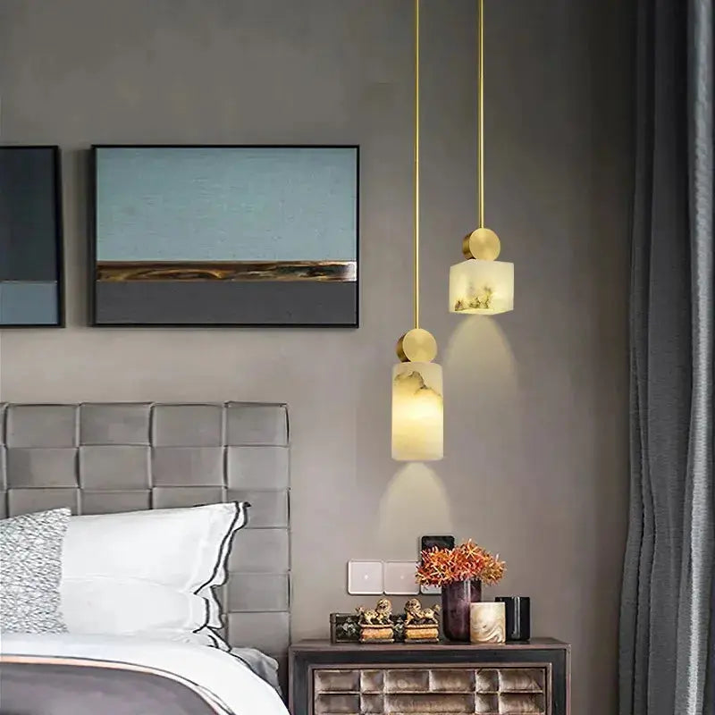 Nordic Marble Copper Hanging Lamp — alternate product view 4