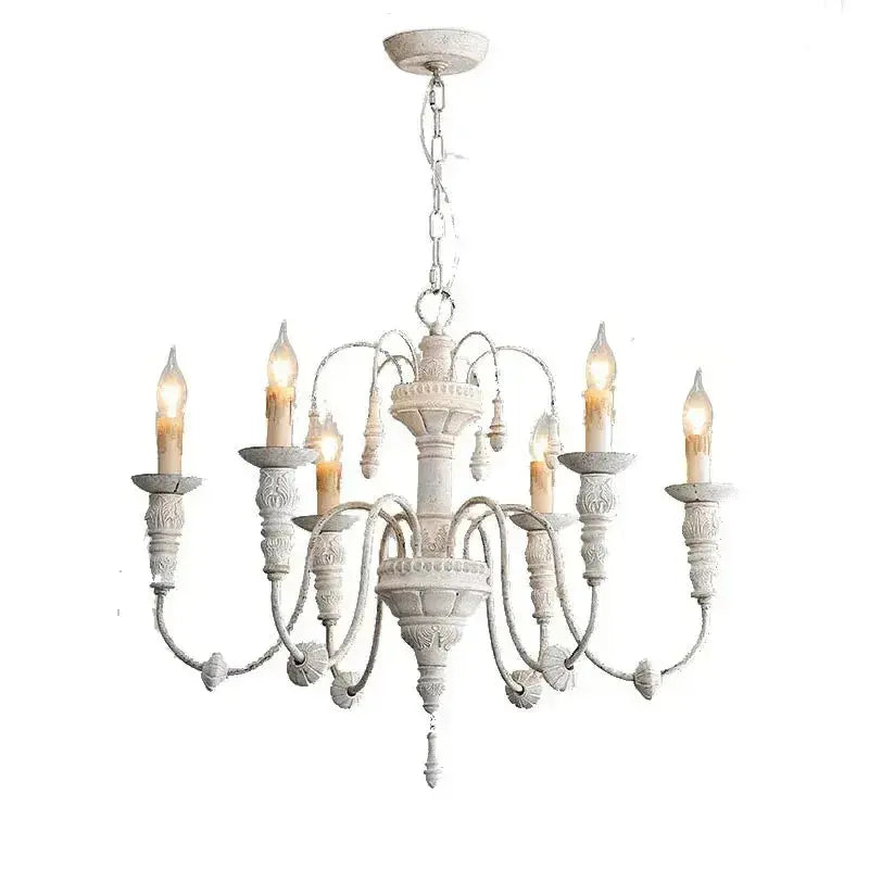 French Restaurant White Vintage Chandelier — alternate product view 1