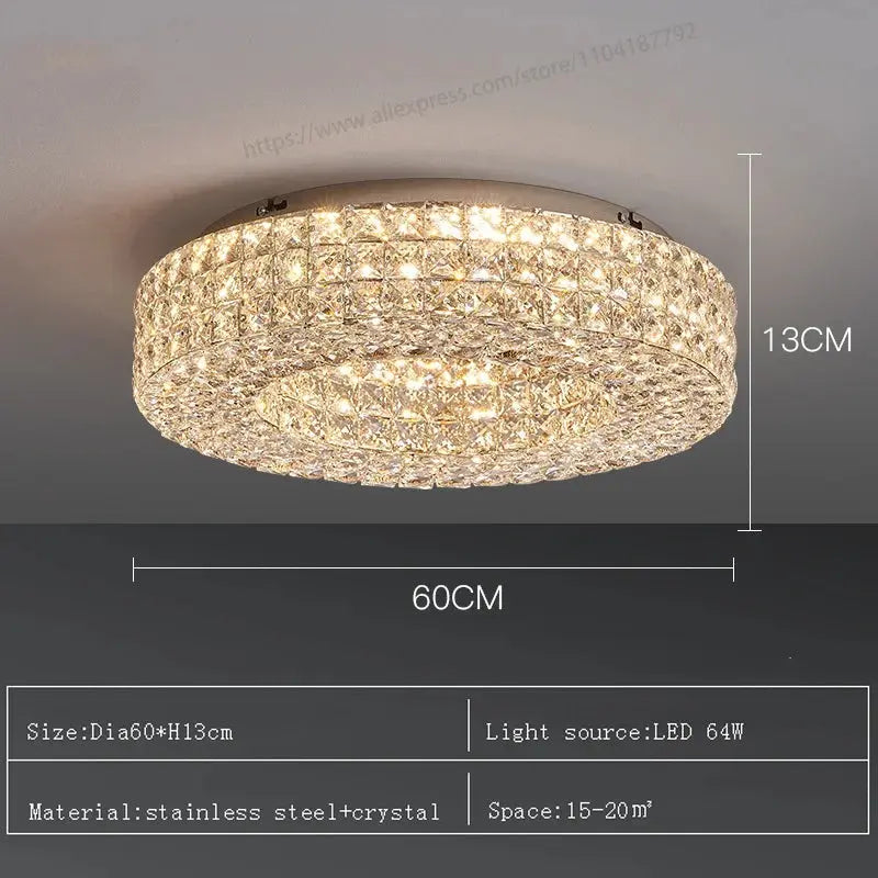 Round Crystal Chandelier Home Decoration — alternate product view 3