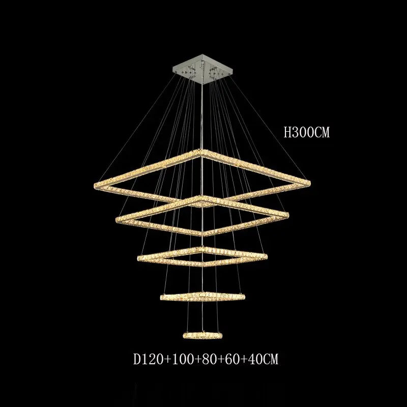 Modern Crystal Square Pendant Light — alternate product view 12