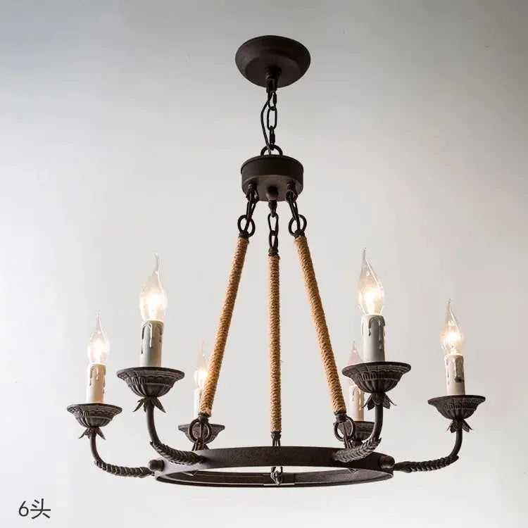 Rustic Farmhouse Chandelier for Dining Room | Vintage Country Lighting Idea — alternate product view 3