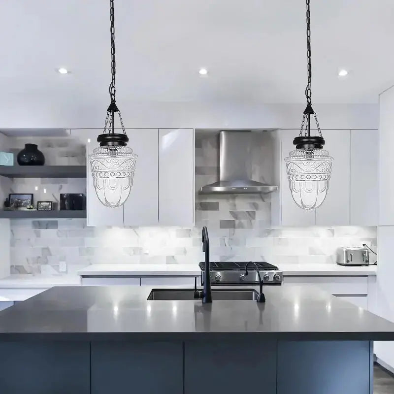 Farmhouse Suspension Glass Pendant Lights — alternate product view 3