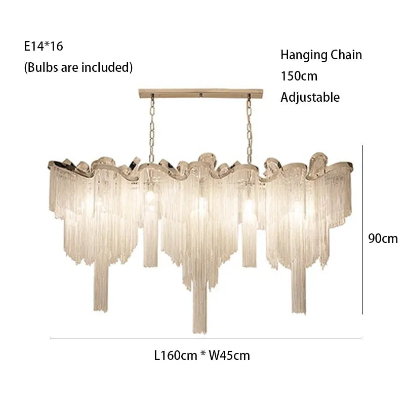 Large Tassels Chandelier — alternate product view 3