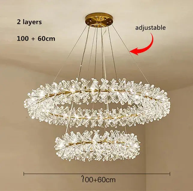 Modern Crystal Flower Pendant Chandelier — alternate product view 10