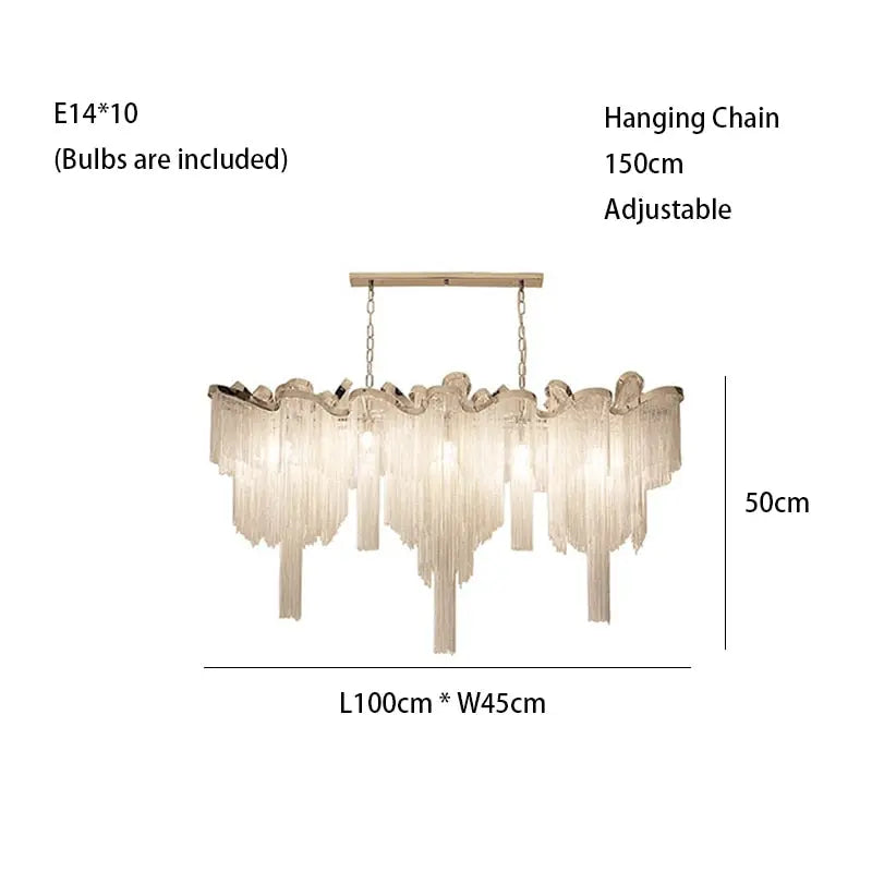 Large Tassels Chandelier — alternate product view 4