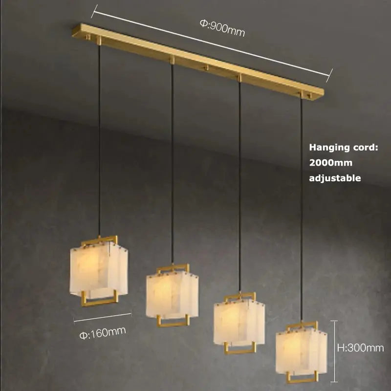 Modern Marble Chandelier Rectangle Pendant — alternate product view 9