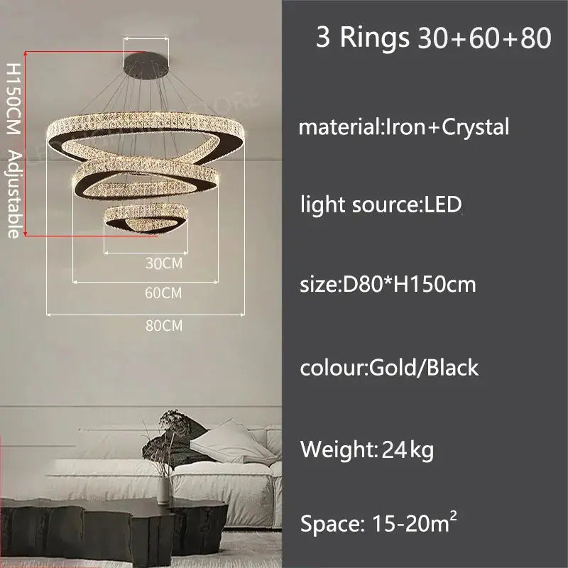 Luxury Modern Home Decoration Villa Chandelier — alternate product view 21