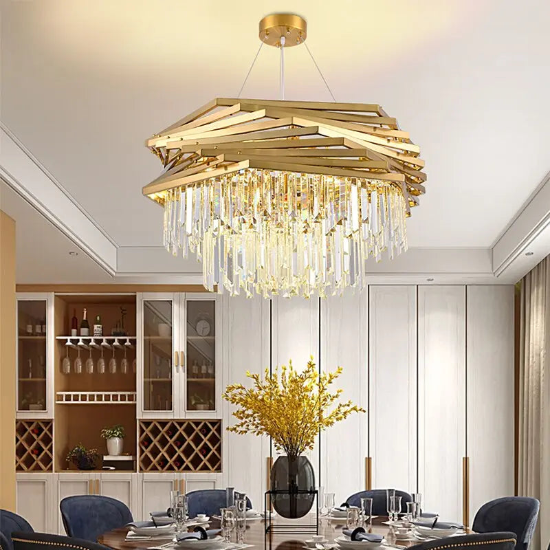 Modern Crystal Hanging Chandeliers Fixture — alternate product view 3