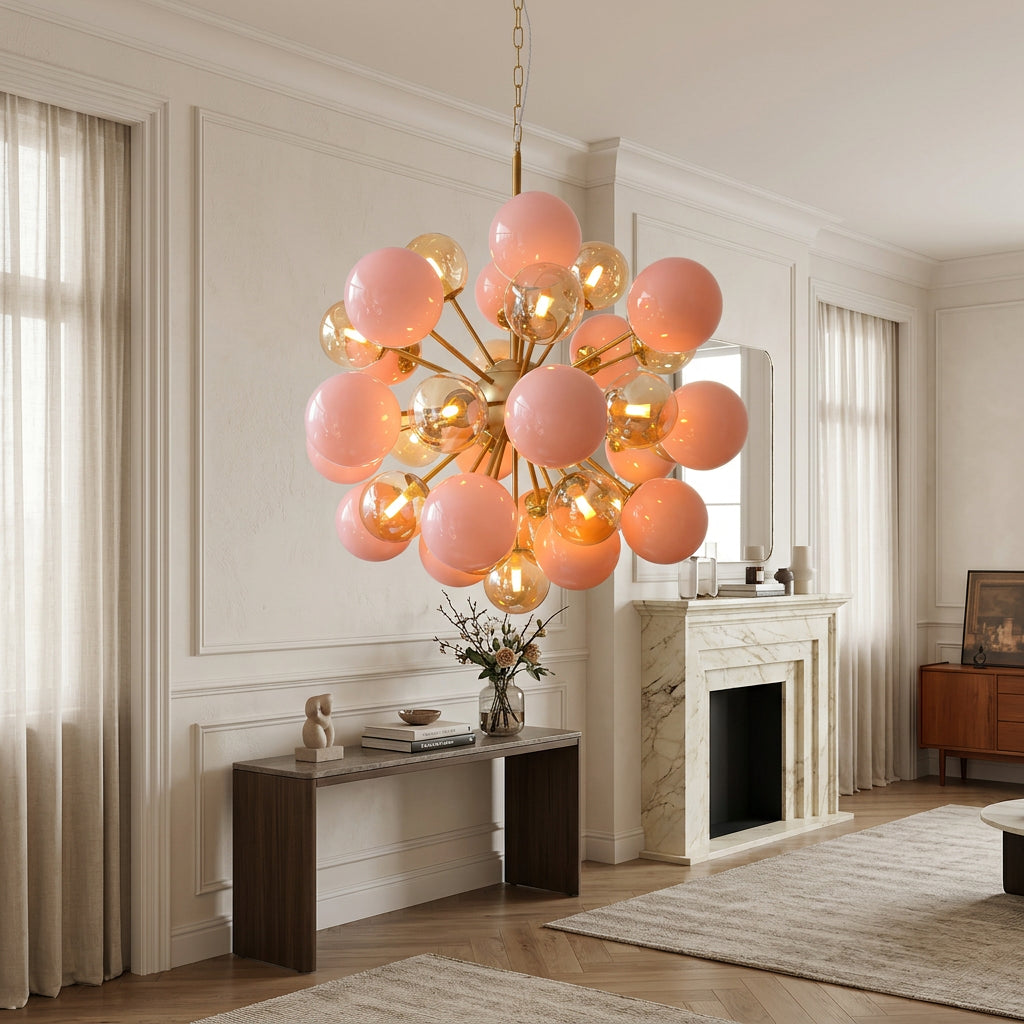 Bolla Modern Coloured Glass Bubble chandelier, product gallery image 3 of 9