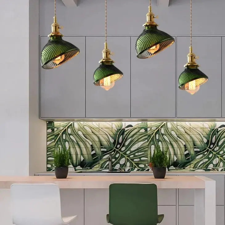 Green Glass Scandinavian Pendant Lights — alternate product view 2