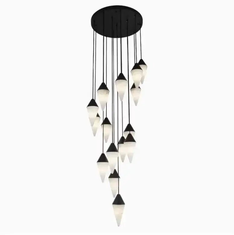 Modern Alabaster Cone Cluster Chandelier — alternate product view 1