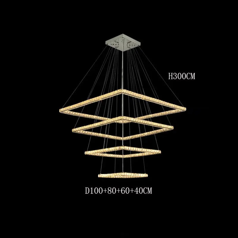 Modern Crystal Square Pendant Light — alternate product view 8